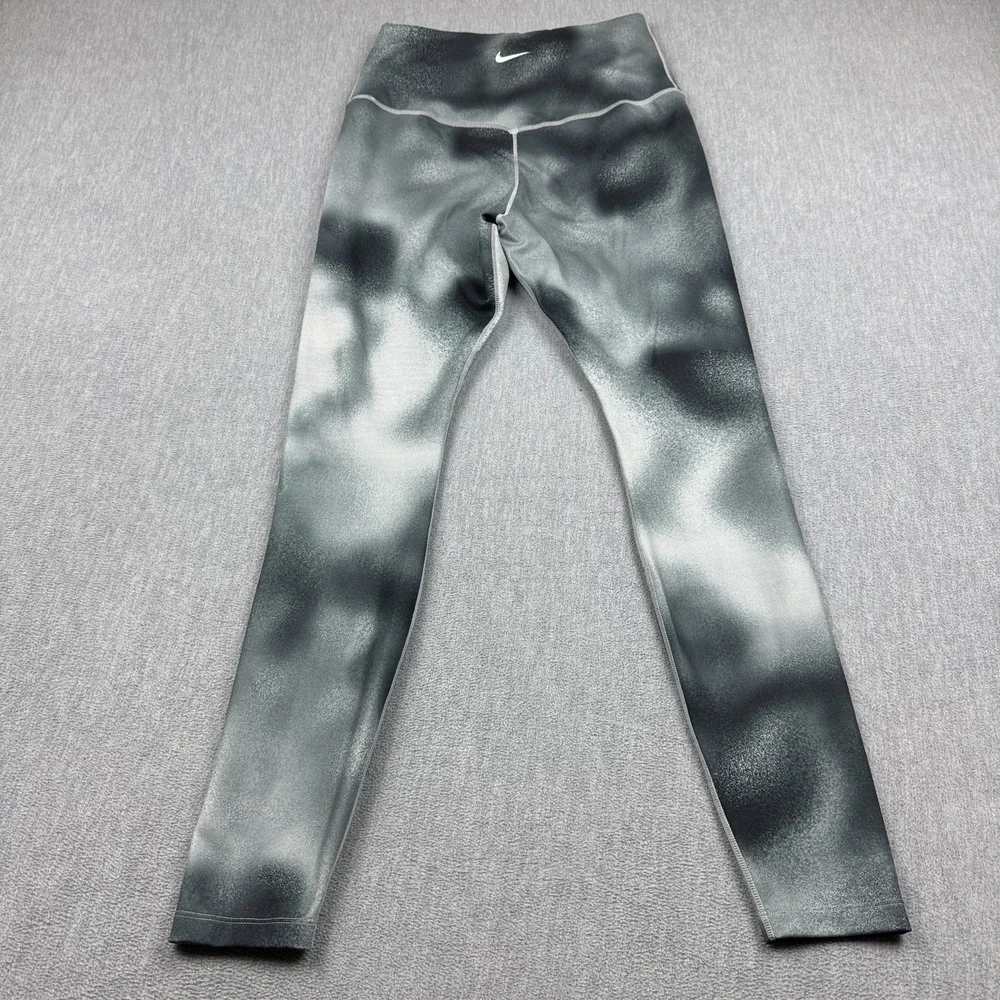Nike One‎ Women Leggings Medium Gray Dri Fit Printed High-Rise Training Athletic